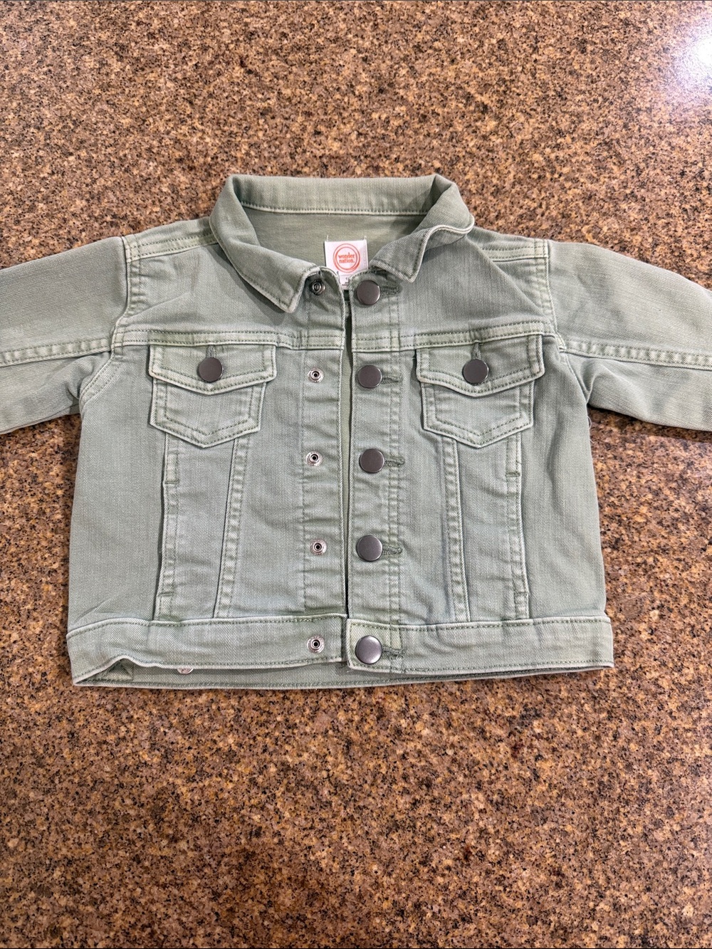 wonder nation Sage Green Denim Jacket for Kids